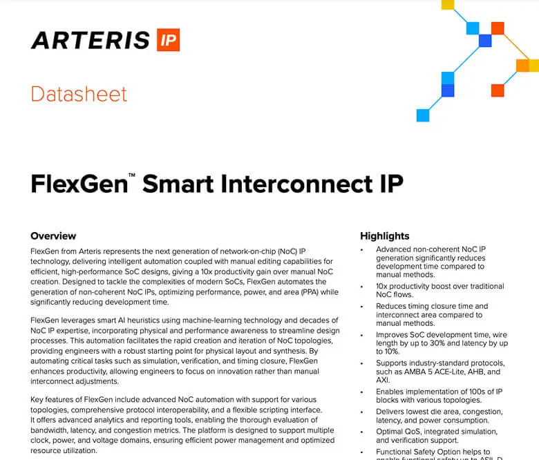 FlexGen™ Smart Interconnect IP Datasheet