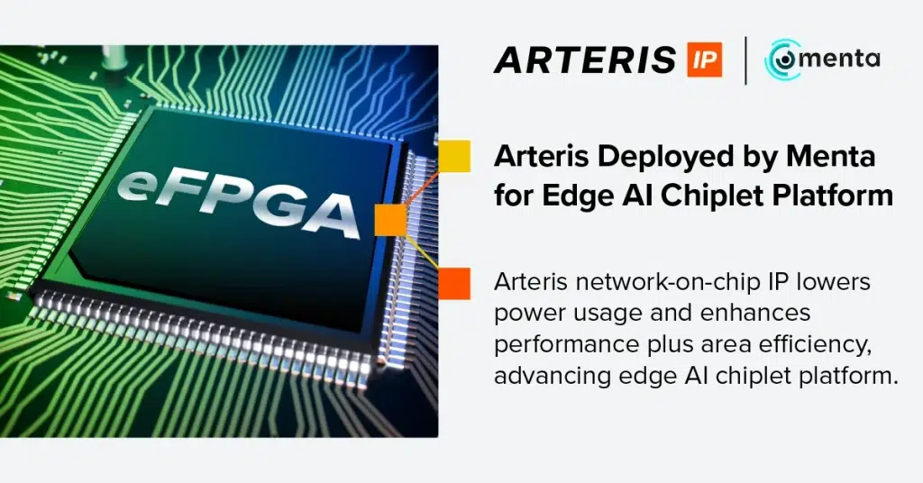 Arteris Deployed by Menta for Edge AI Chiplet Platform