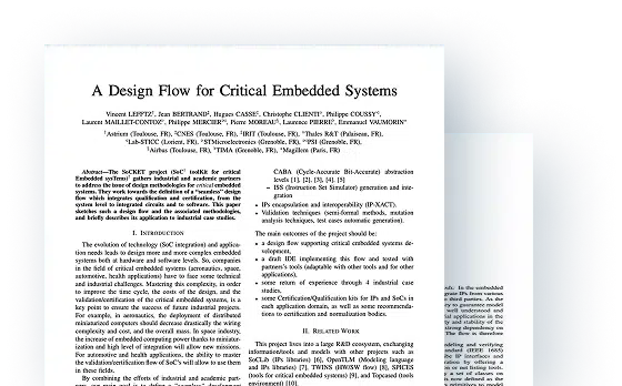 A Design Flow for Critical Embedded Systems