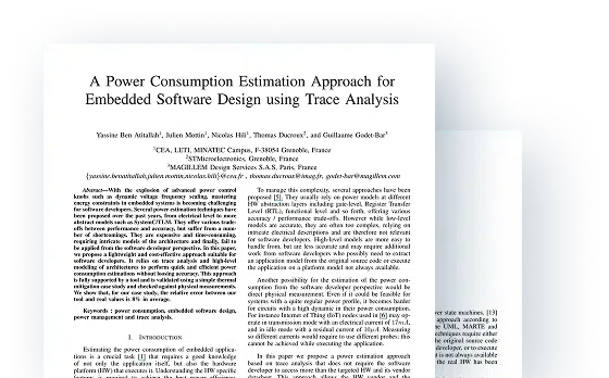 A Power Consumption Estimation Approach for Embedded Software Design using Trace Analysis