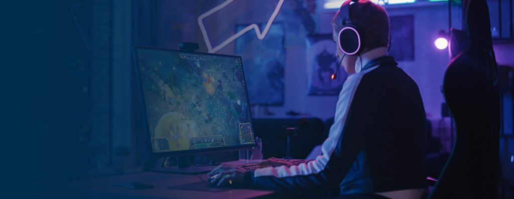 gamer on computer