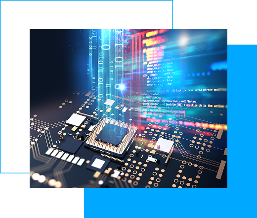 abstract chip with code