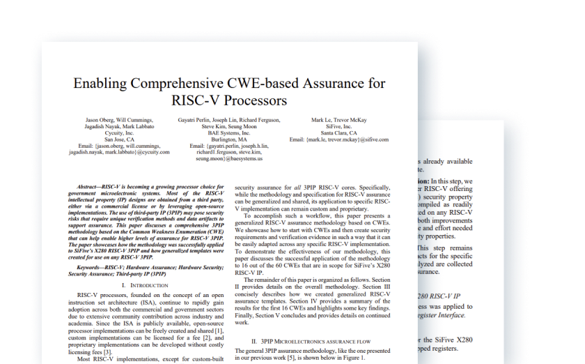 Enabling Comprehensive CWE-based Assurance for RISC-V Processors